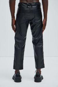 Put Me On Faux Leather Cropped Straight Pants - Black sold by Fashion Nova