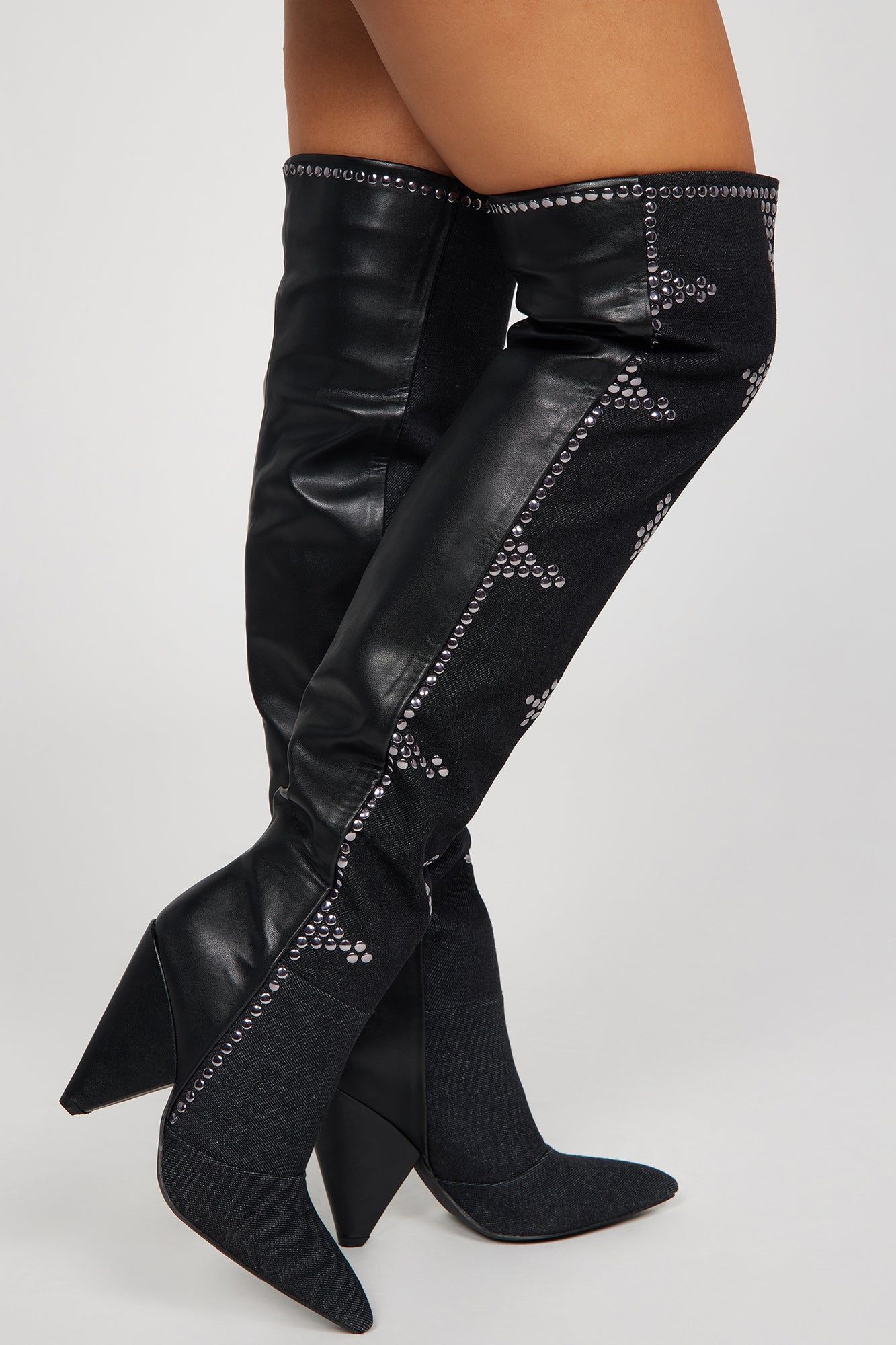 Came To Win Over The Knee Heeled Boots - Black sold by Fashion Nova product image thumbnail 3