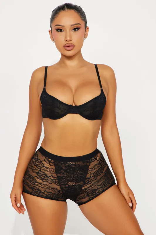 Waiting On You Lace 2 Piece Set - Black sold by Fashion Nova