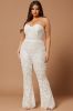 Esther Sequin Embroidered Jumpsuit - White sold by Fashion Nova