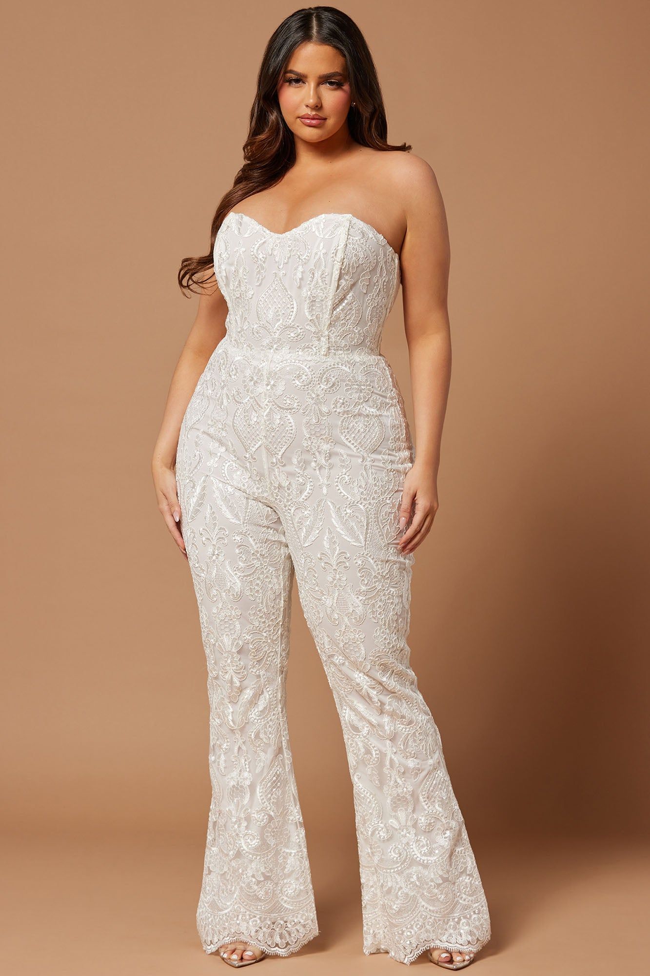 Esther Sequin Embroidered Jumpsuit - White sold by Fashion Nova product image thumbnail 5