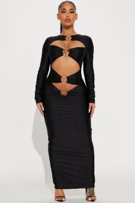 Joele Cut Out Maxi Dress - Black sold by Fashion Nova