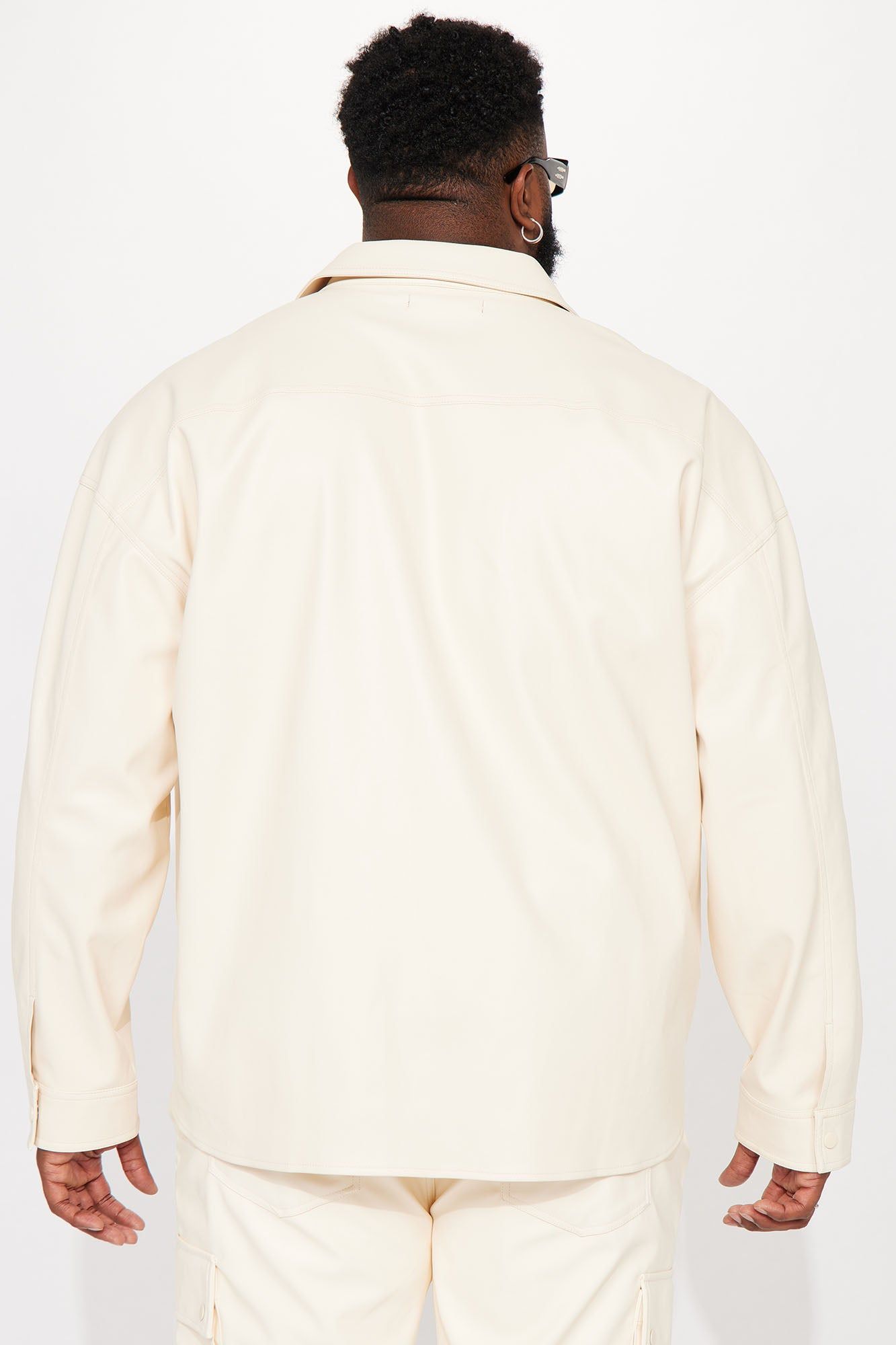 Covert Faux Leather Button Up Shirt - Cream sold by Fashion Nova product image thumbnail 6