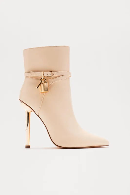 Jagger Hardware Booties - Cream sold by Fashion Nova