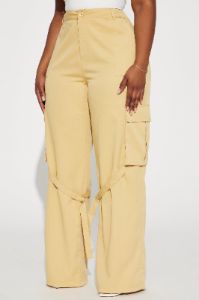 Justine Strappy Wide Leg Cargo Pant - Mustard sold by Fashion Nova