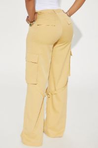 Justine Strappy Wide Leg Cargo Pant - Mustard sold by Fashion Nova