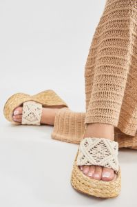Get To Know Ya Crochet Wedges - Beige sold by Fashion Nova