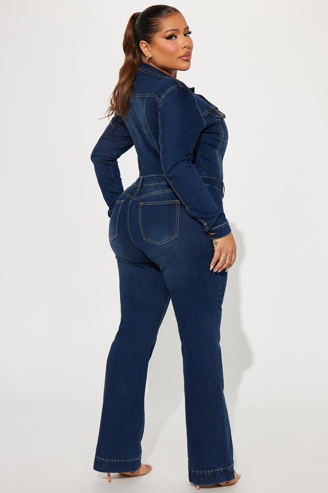 Day Dreaming Long Sleeve Denim Jumpsuit - Dark Denim sold by Fashion Nova product image thumbnail 6