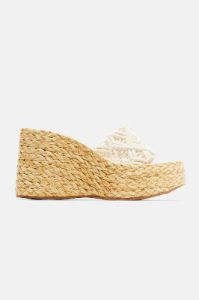 Get To Know Ya Crochet Wedges - Beige sold by Fashion Nova