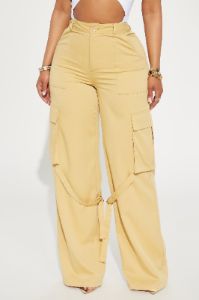 Justine Strappy Wide Leg Cargo Pant - Mustard sold by Fashion Nova