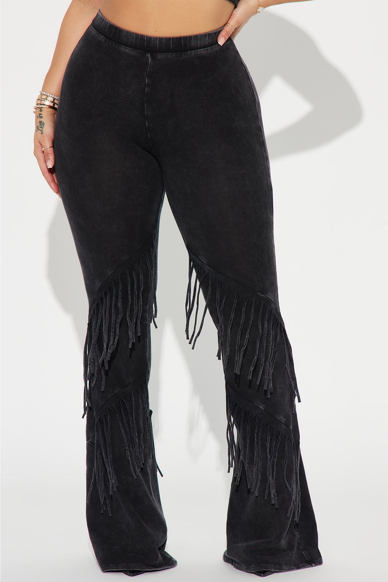 Good Times Fringed Flare Pant - Black sold by Fashion Nova product image thumbnail 2