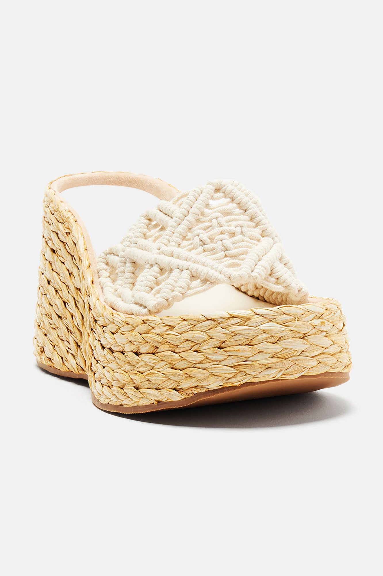 Get To Know Ya Crochet Wedges - Beige sold by Fashion Nova