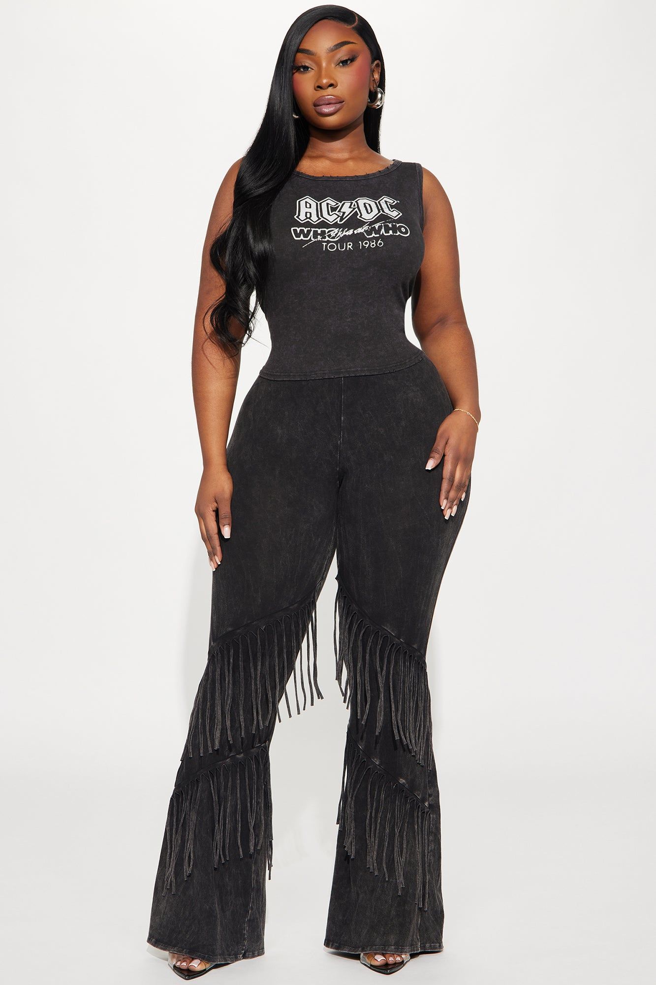 Good Times Fringed Flare Pant - Black sold by Fashion Nova product image thumbnail 5