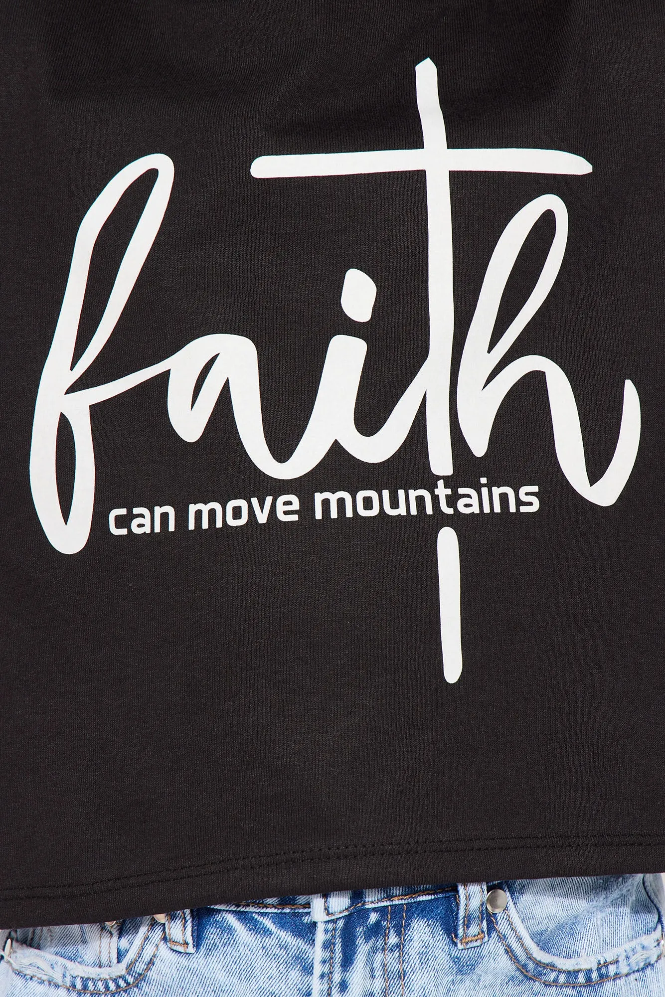 Mini Keep Your Faith Tie Front Tee - Black sold by Fashion Nova product image thumbnail 3