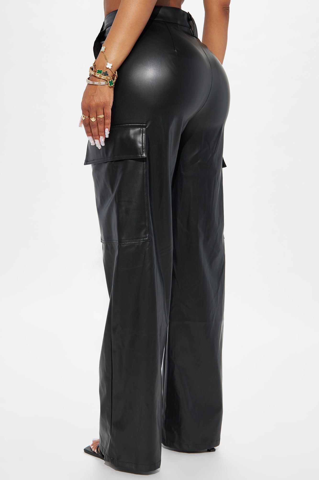 Toni Faux Leather Cargo Pant - Black sold by Fashion Nova product image thumbnail 3