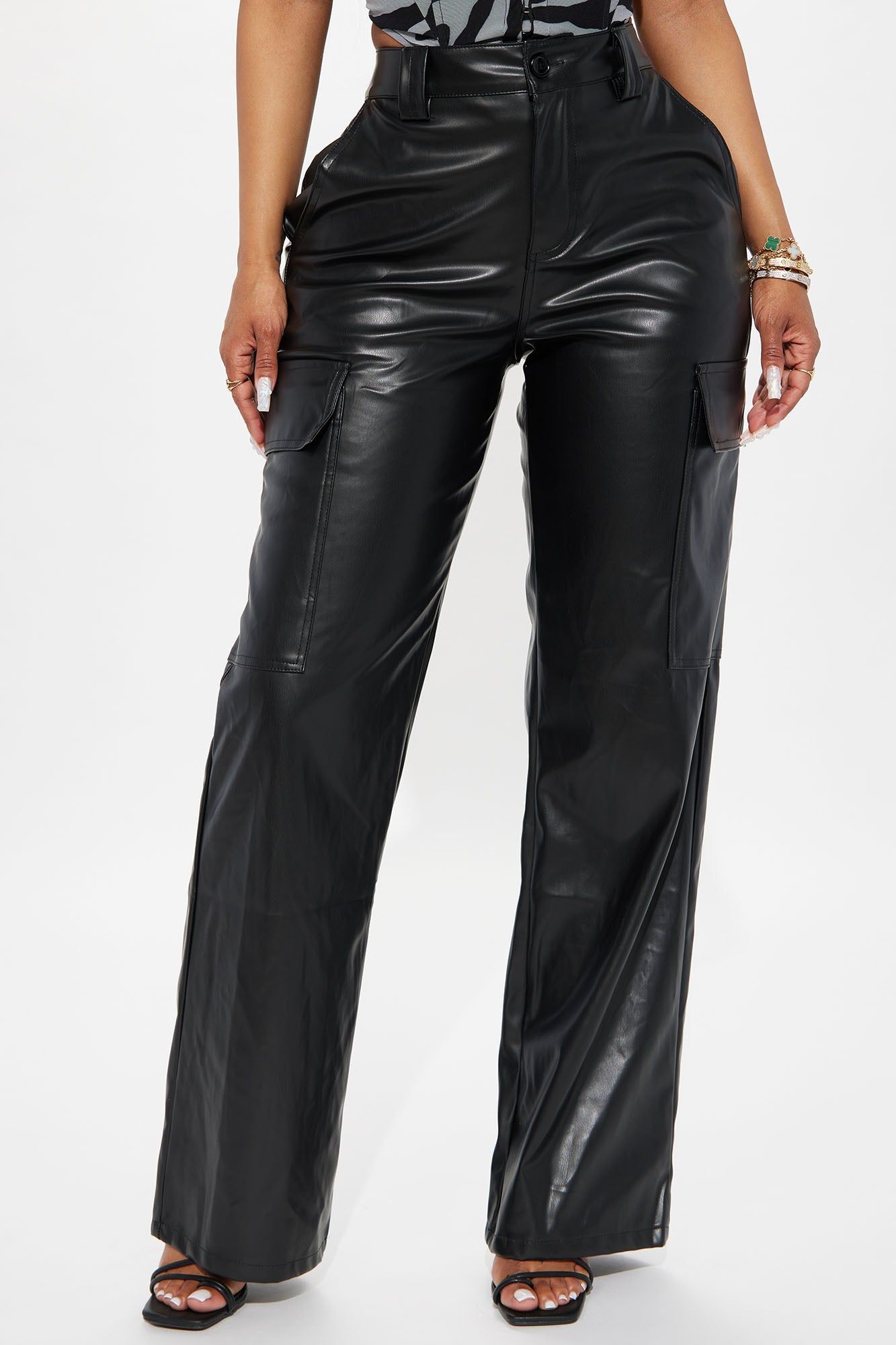 Toni Faux Leather Cargo Pant - Black sold by Fashion Nova product image thumbnail 2