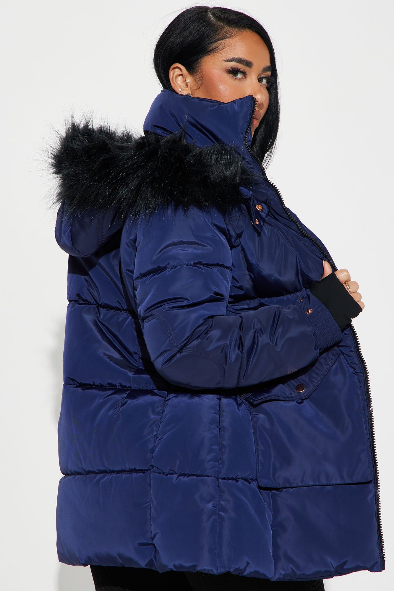 Cold Feelings Puffer Jacket - Navy sold by Fashion Nova product image thumbnail 4