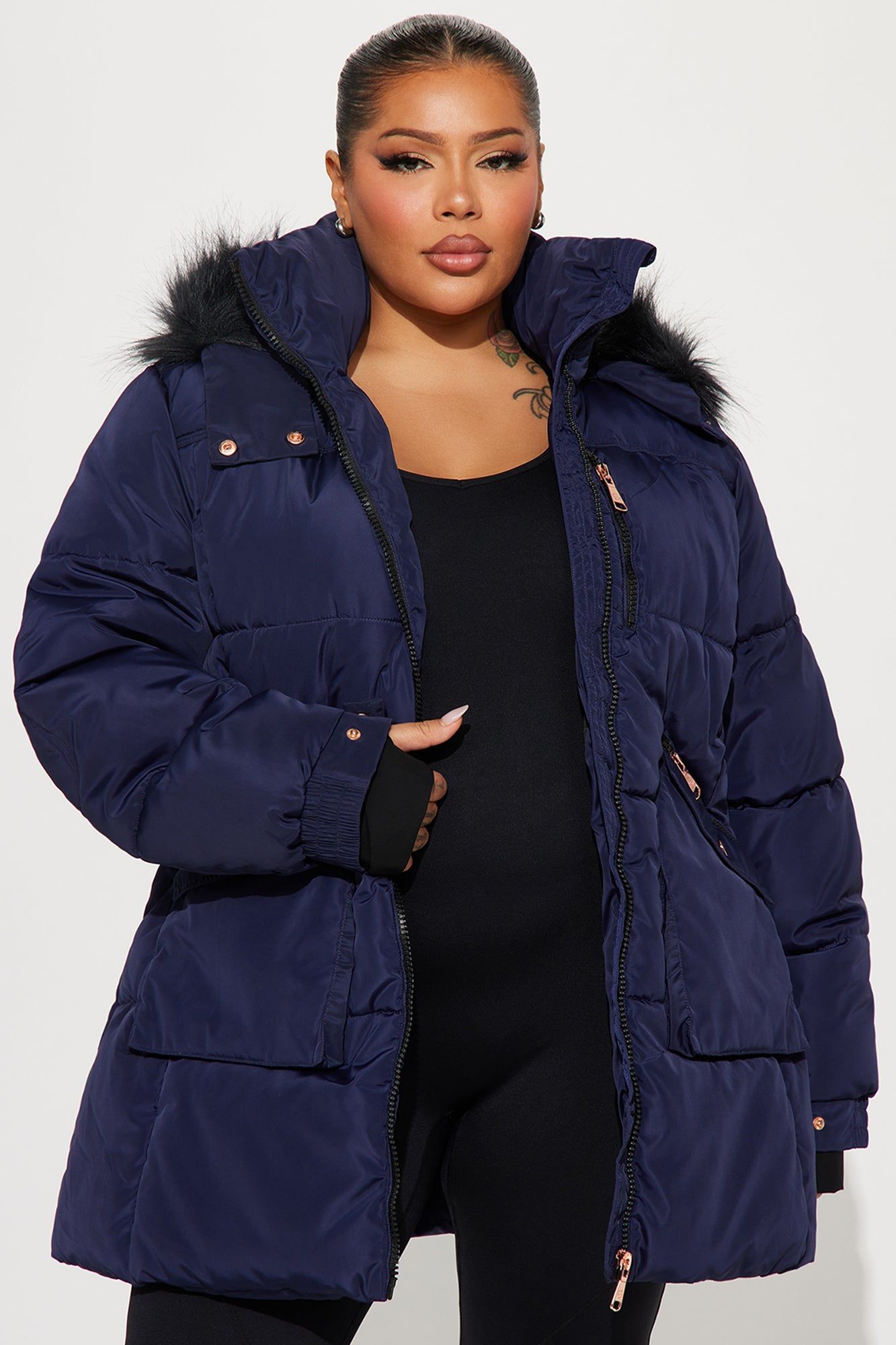 Cold Feelings Puffer Jacket - Navy sold by Fashion Nova product image thumbnail 5