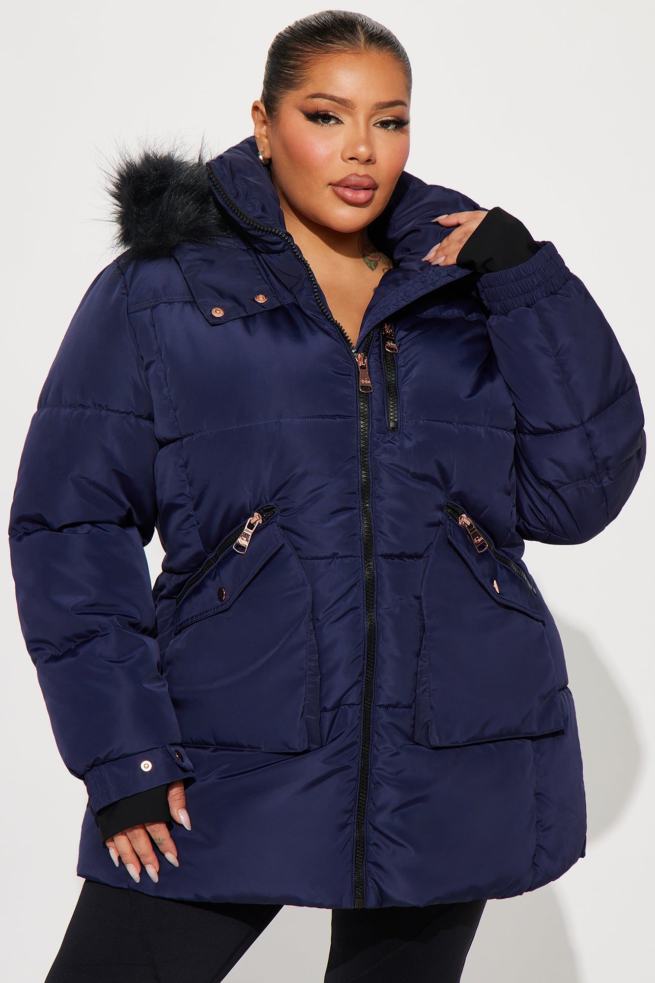 Cold Feelings Puffer Jacket - Navy sold by Fashion Nova product image thumbnail 7