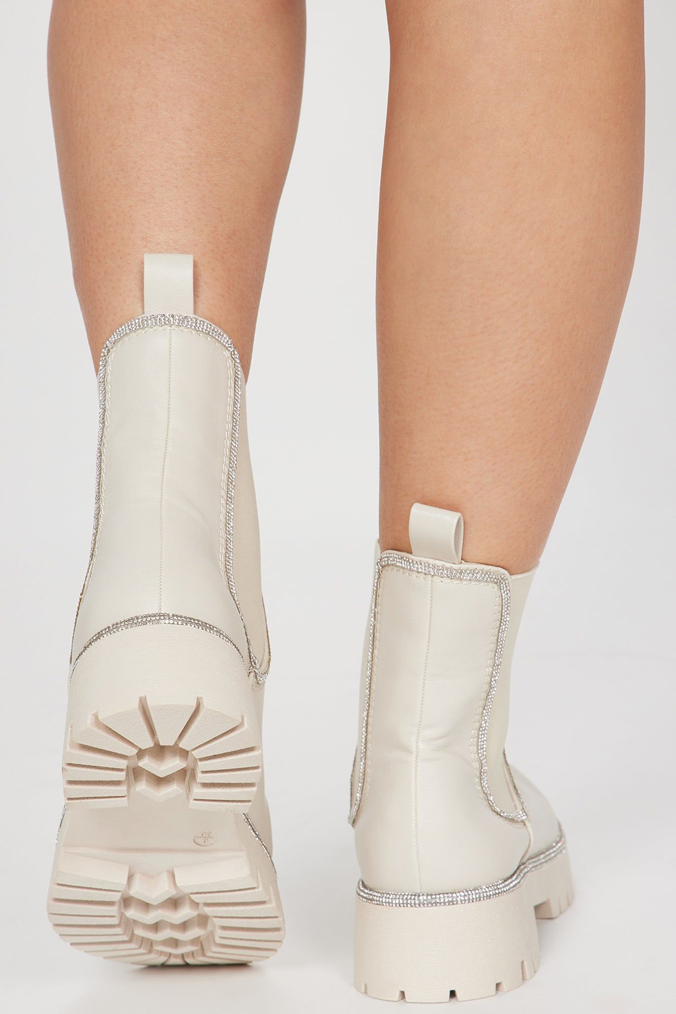 Casual Baddie Flat Boots - Cream sold by Fashion Nova product image thumbnail 4