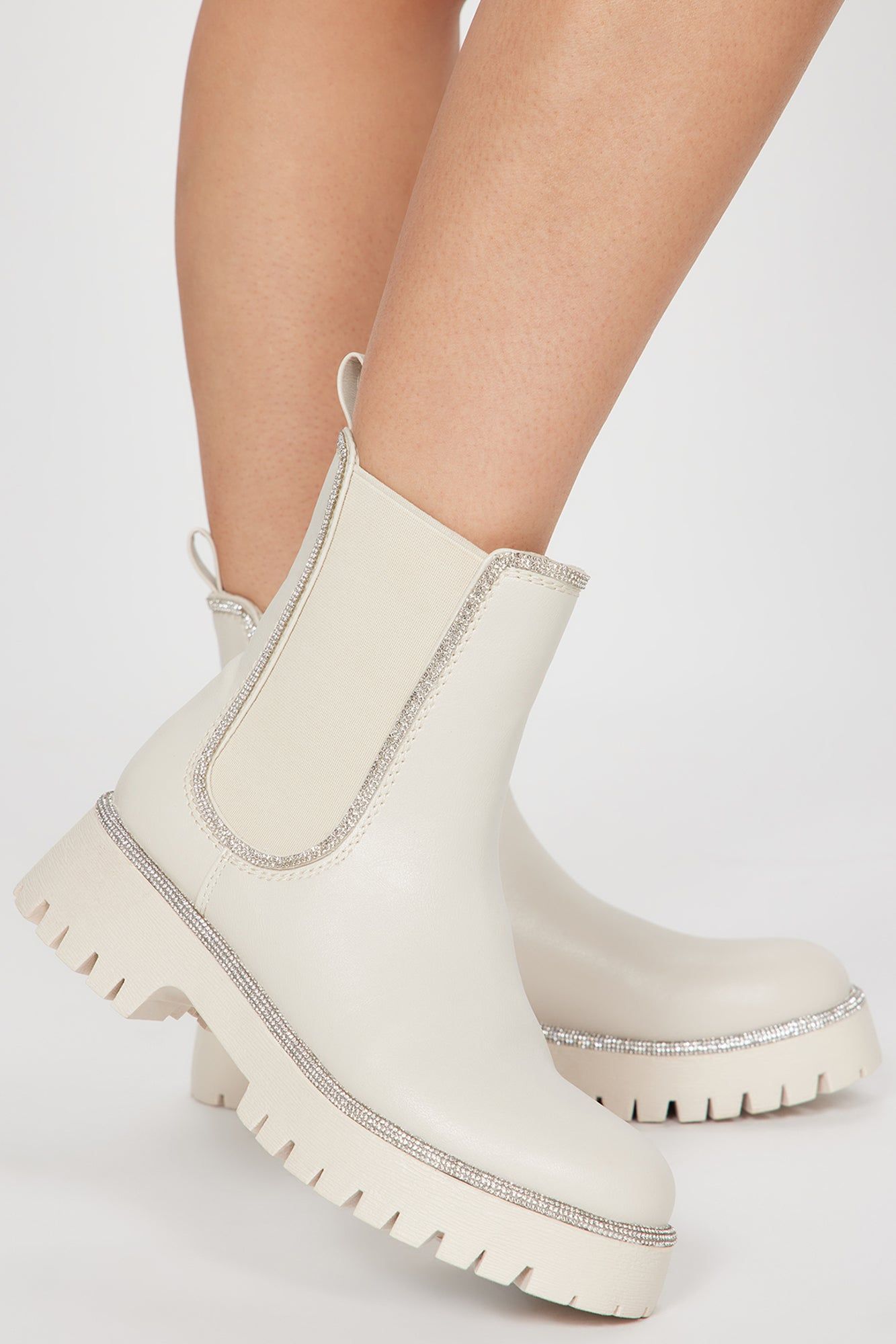 Casual Baddie Flat Boots - Cream sold by Fashion Nova product image thumbnail 2
