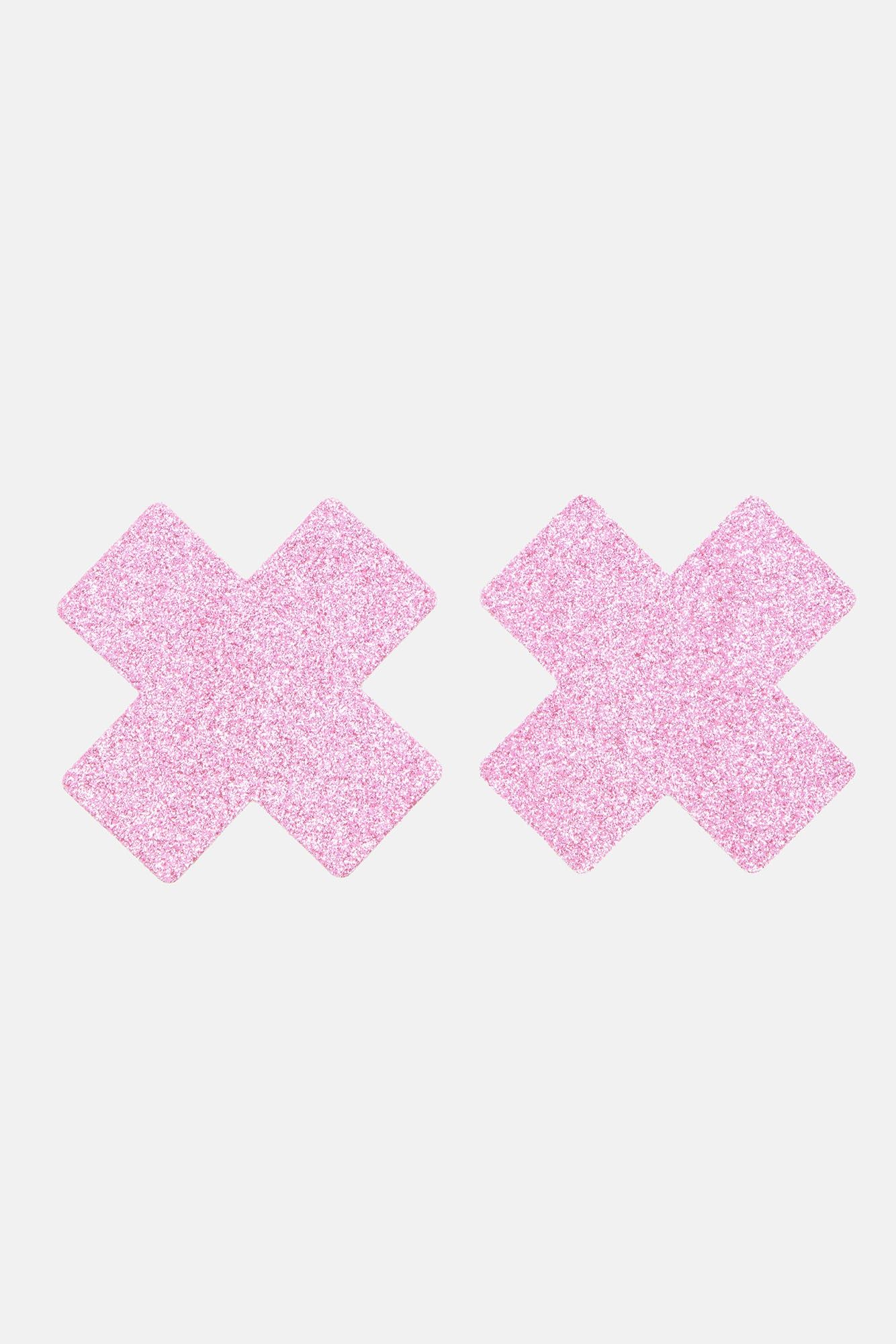 Sparkle Night Glitter X Nipple Cover Pasties - Pink sold by Fashion Nova product image thumbnail 2