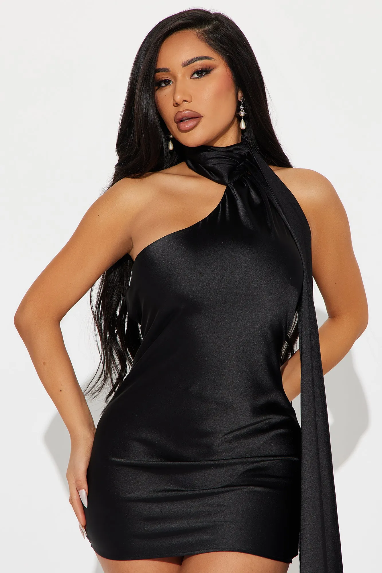 Helene Satin Mini Dress - Black sold by Fashion Nova product image thumbnail 2