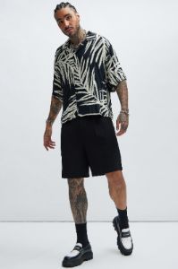 29 Palms Textured Shirt - Black/combo sold by Fashion Nova