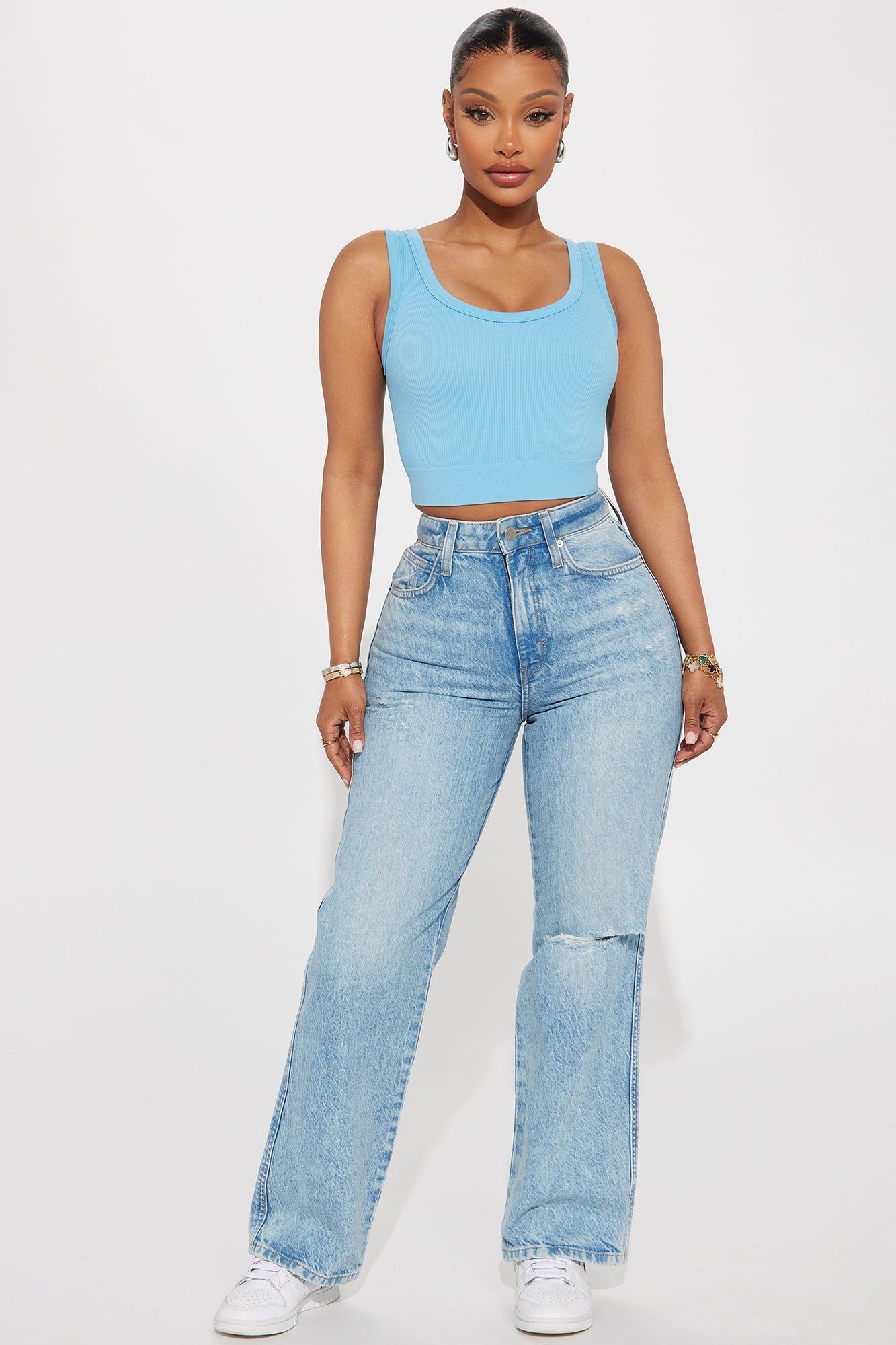 Celeste Ribbed Seamless Tank - SkyBlue sold by Fashion Nova product image thumbnail 2