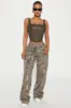 Tall Bree Camo Stretch Cargo Jean - Olive/combo sold by Fashion Nova