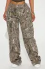 Tall Bree Camo Stretch Cargo Jean - Olive/combo sold by Fashion Nova