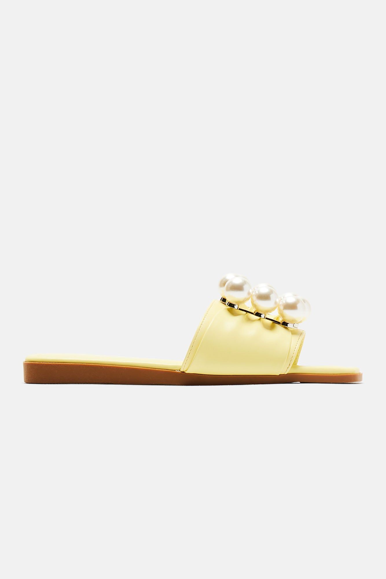 Pretty Pearls Flat Sandals - Yellow sold by Fashion Nova product image thumbnail 4