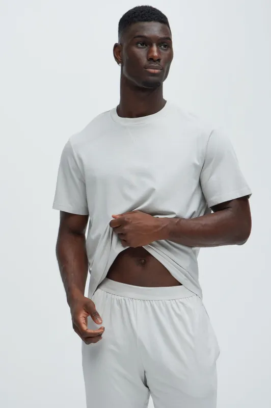 Essential Lounge Short Sleeve Tee - Grey sold by Fashion Nova