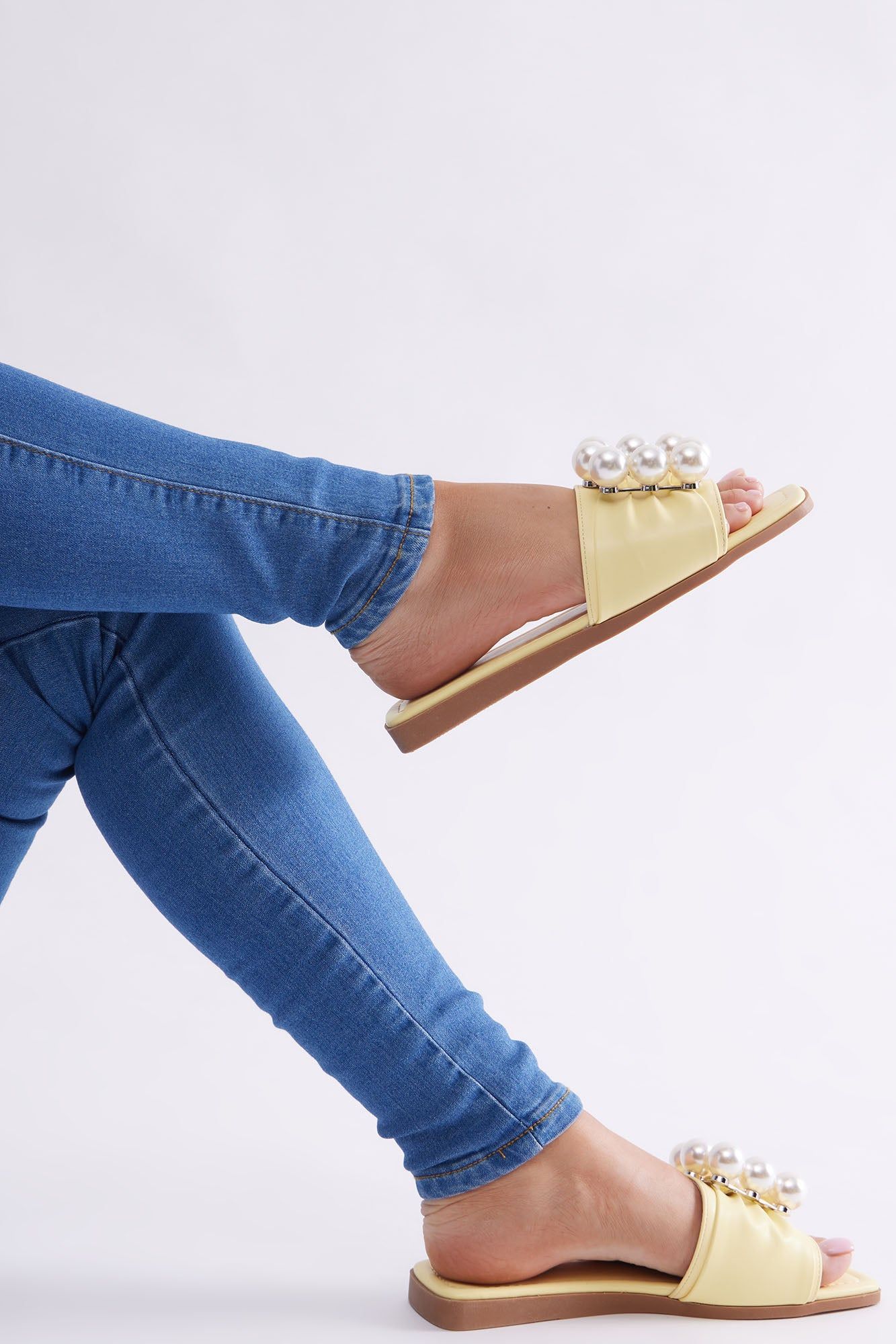 Pretty Pearls Flat Sandals - Yellow sold by Fashion Nova product image thumbnail 3