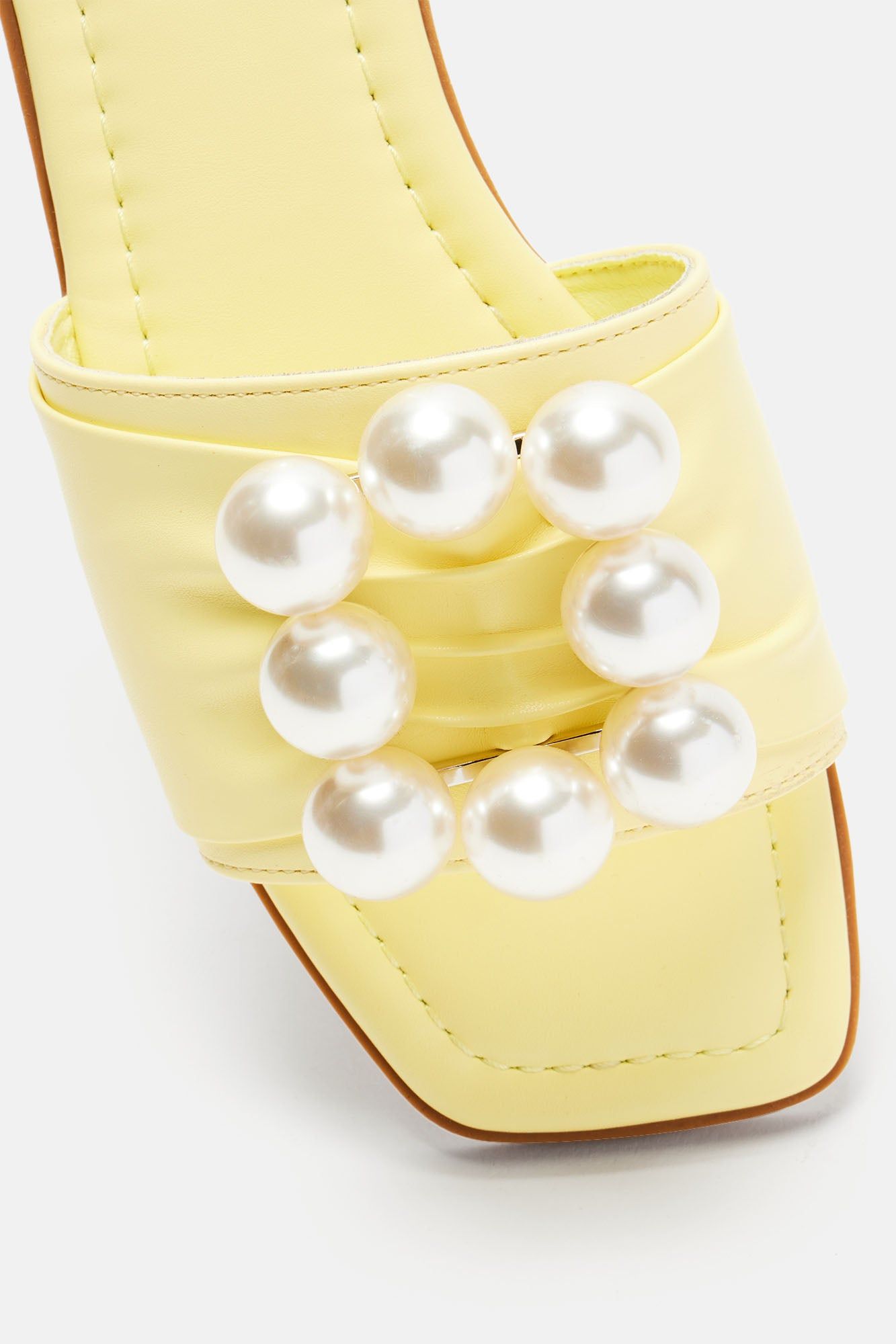 Pretty Pearls Flat Sandals - Yellow sold by Fashion Nova product image thumbnail 5