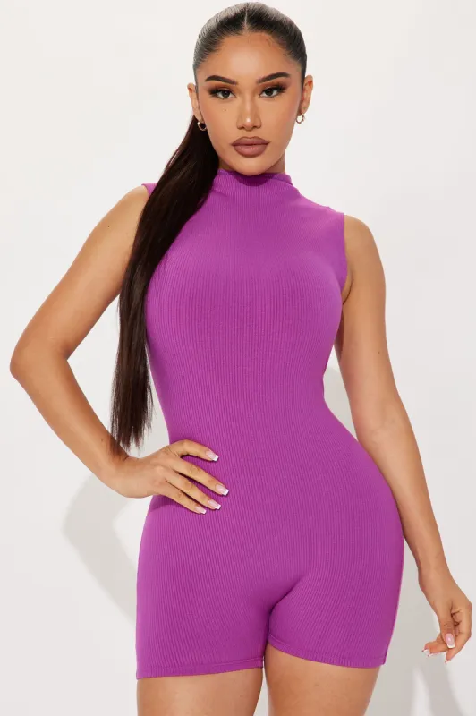 Amber Snatched Romper - Magenta sold by Fashion Nova