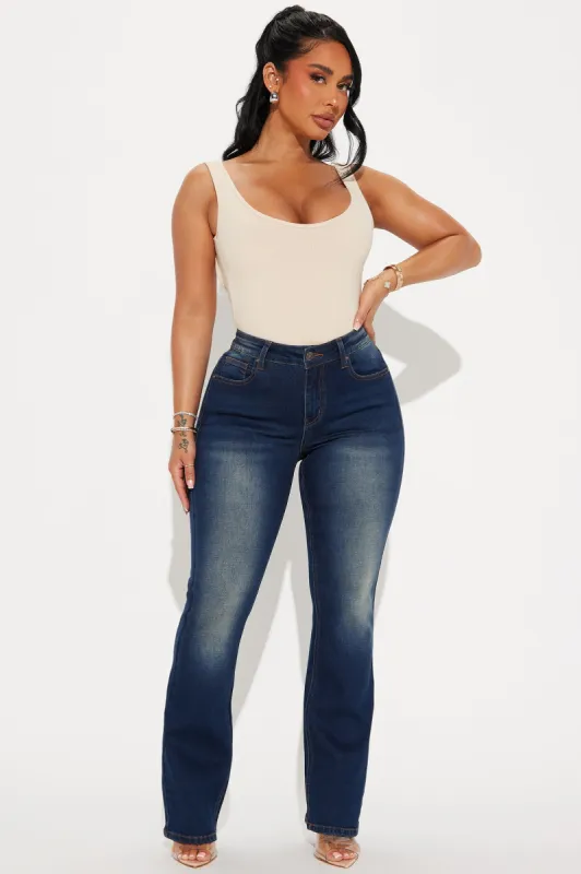 Play By My Rules Stretch Bootcut Jeans - Dark Wash sold by Fashion Nova