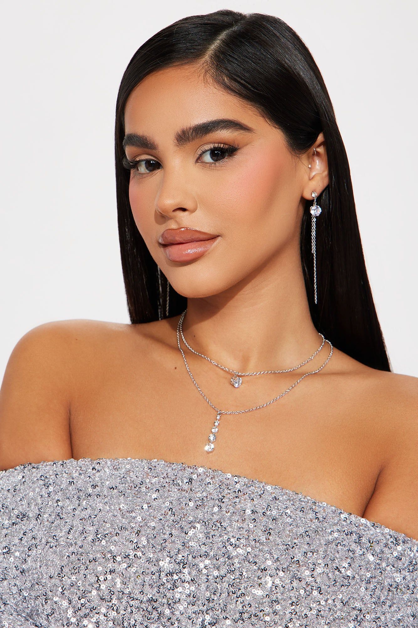 Best Of The Best Necklace And Earring Set - Silver sold by Fashion Nova product image thumbnail 2