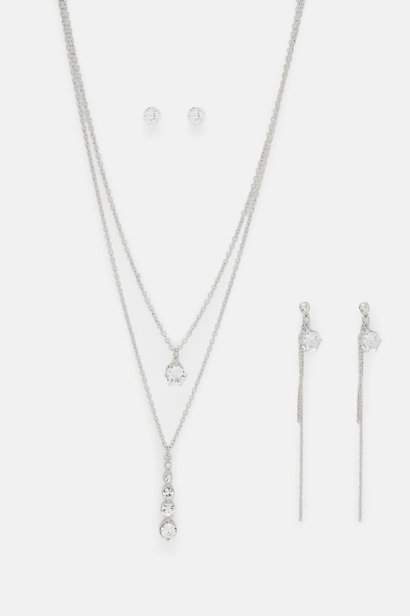 Best Of The Best Necklace And Earring Set - Silver sold by Fashion Nova product image thumbnail 3