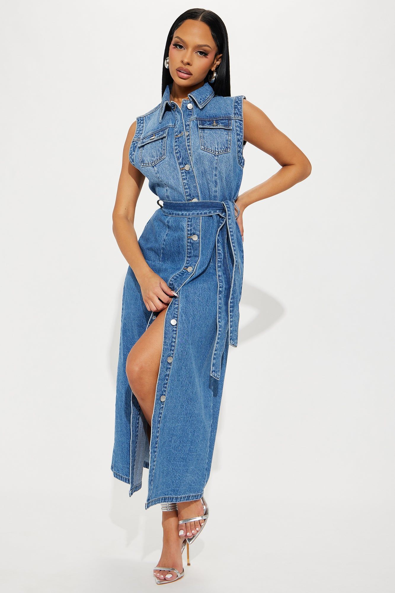 Tennessee Denim Maxi Dress - Dark Wash sold by Fashion Nova