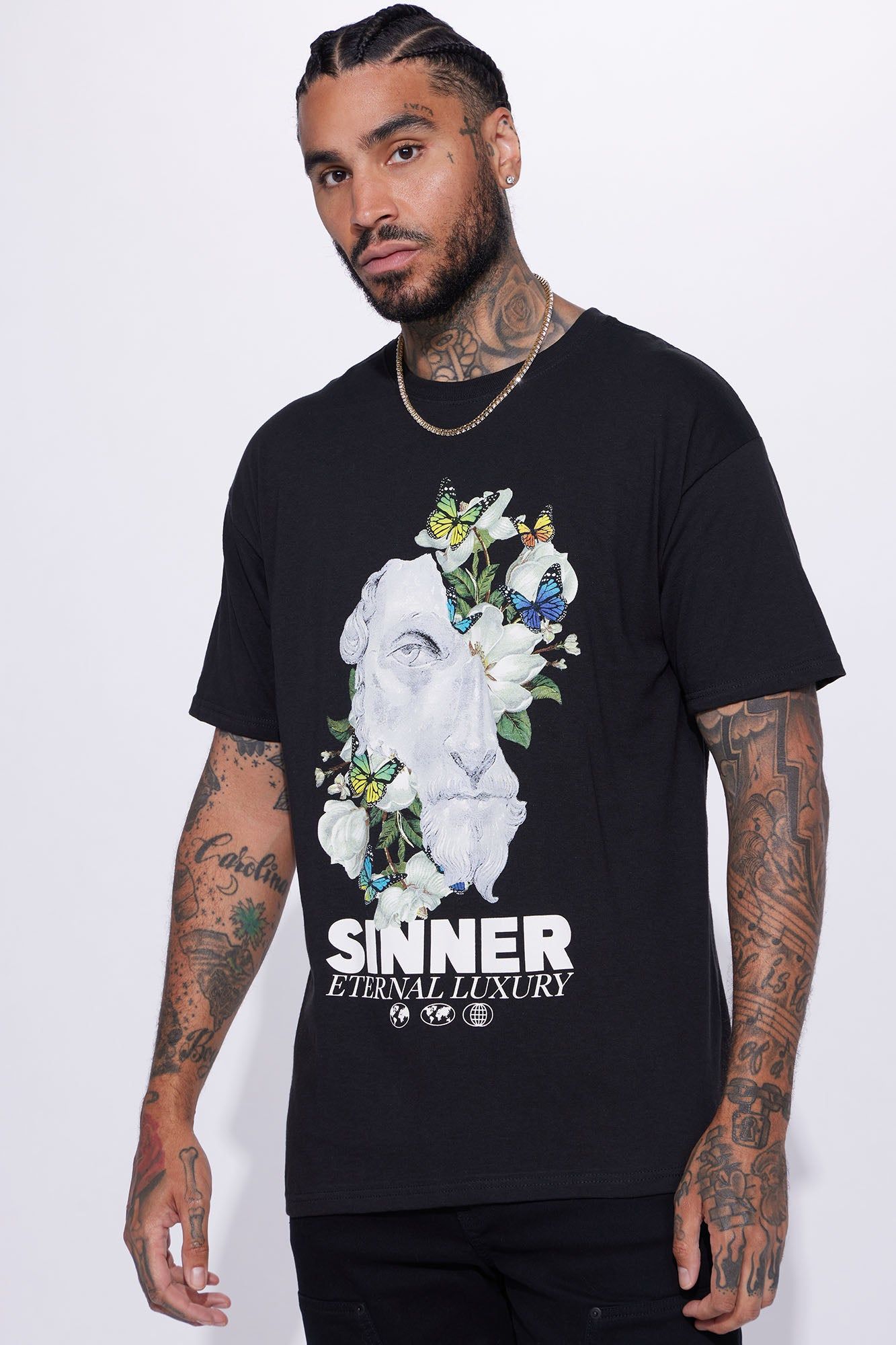 Sinner Eternal Luxury Short Sleeve Tee - Black sold by Fashion Nova