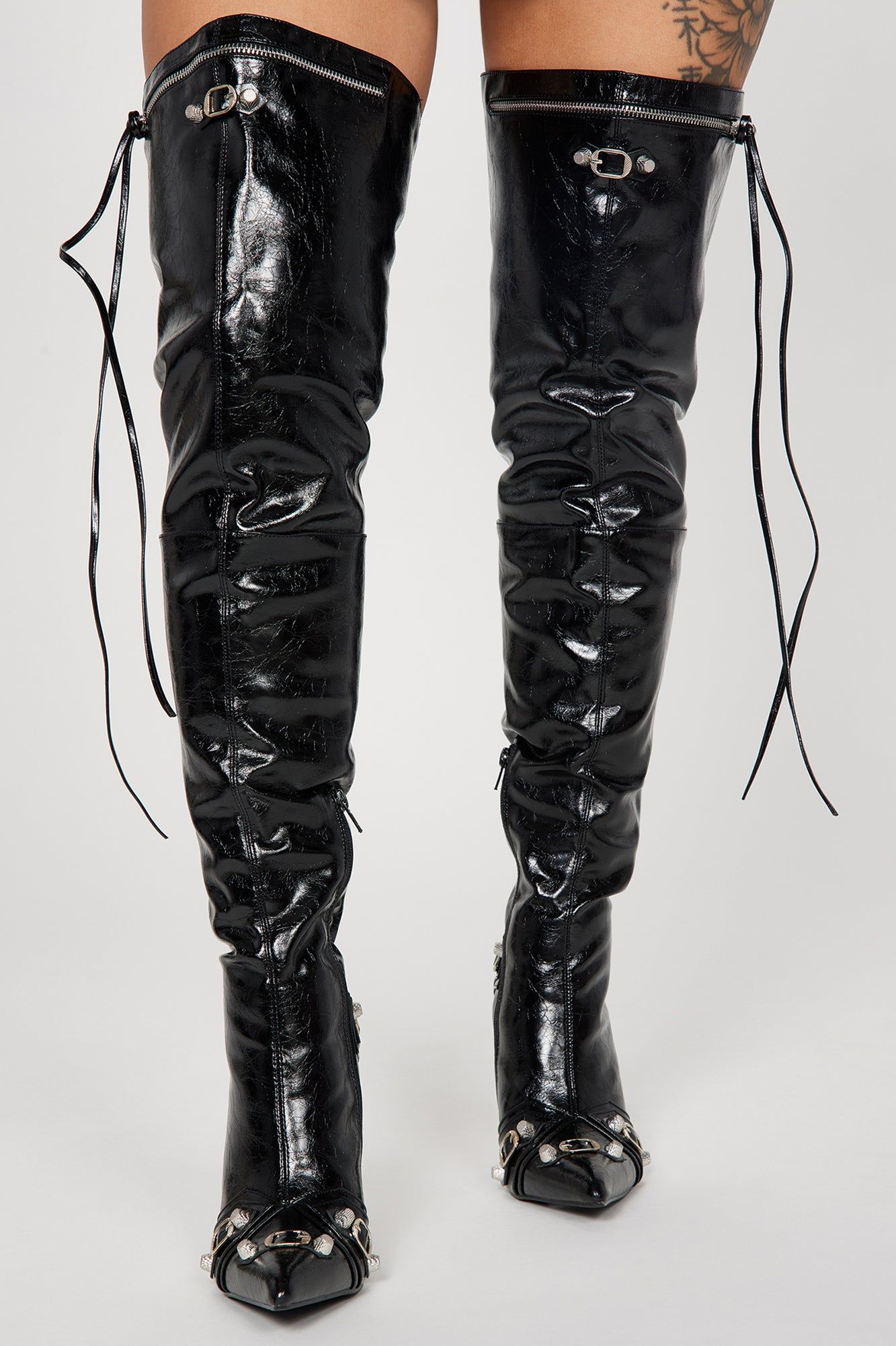 Camila Over The Knee Hardware Boots - Black sold by Fashion Nova product image thumbnail 2