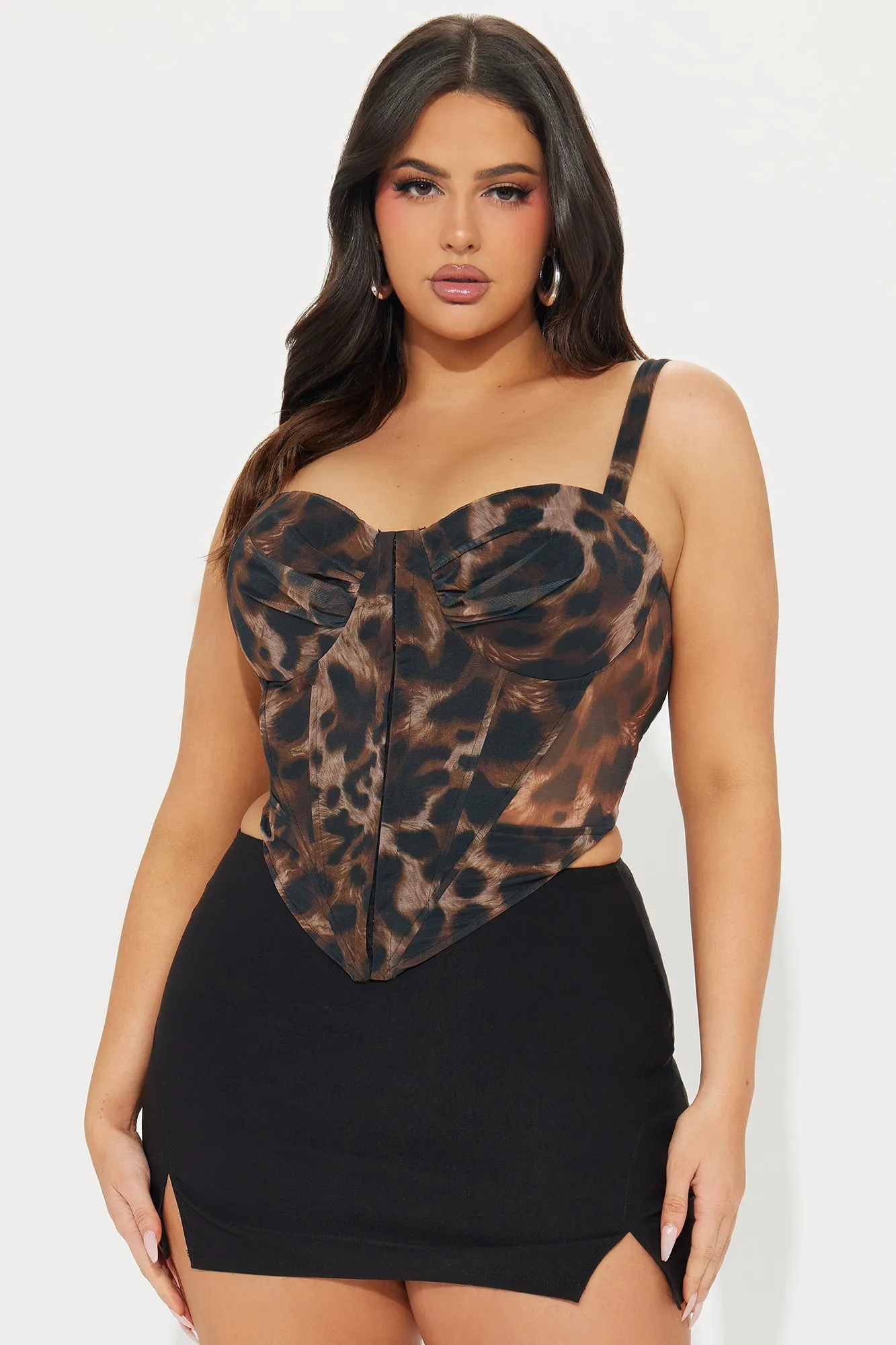 Caroline Leopard Mesh Corset Top - Leopard sold by Fashion Nova product image thumbnail 4