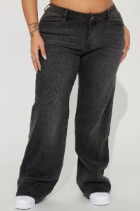 Lost As Always Stretch Baggy Jeans - Black Wash sold by Fashion Nova