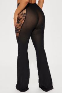 Be My Lover Mesh Flare Pant - Black sold by Fashion Nova