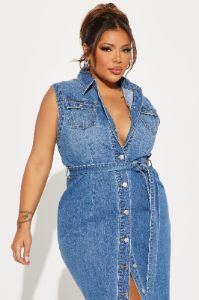 Tennessee Denim Maxi Dress - Dark Wash sold by Fashion Nova
