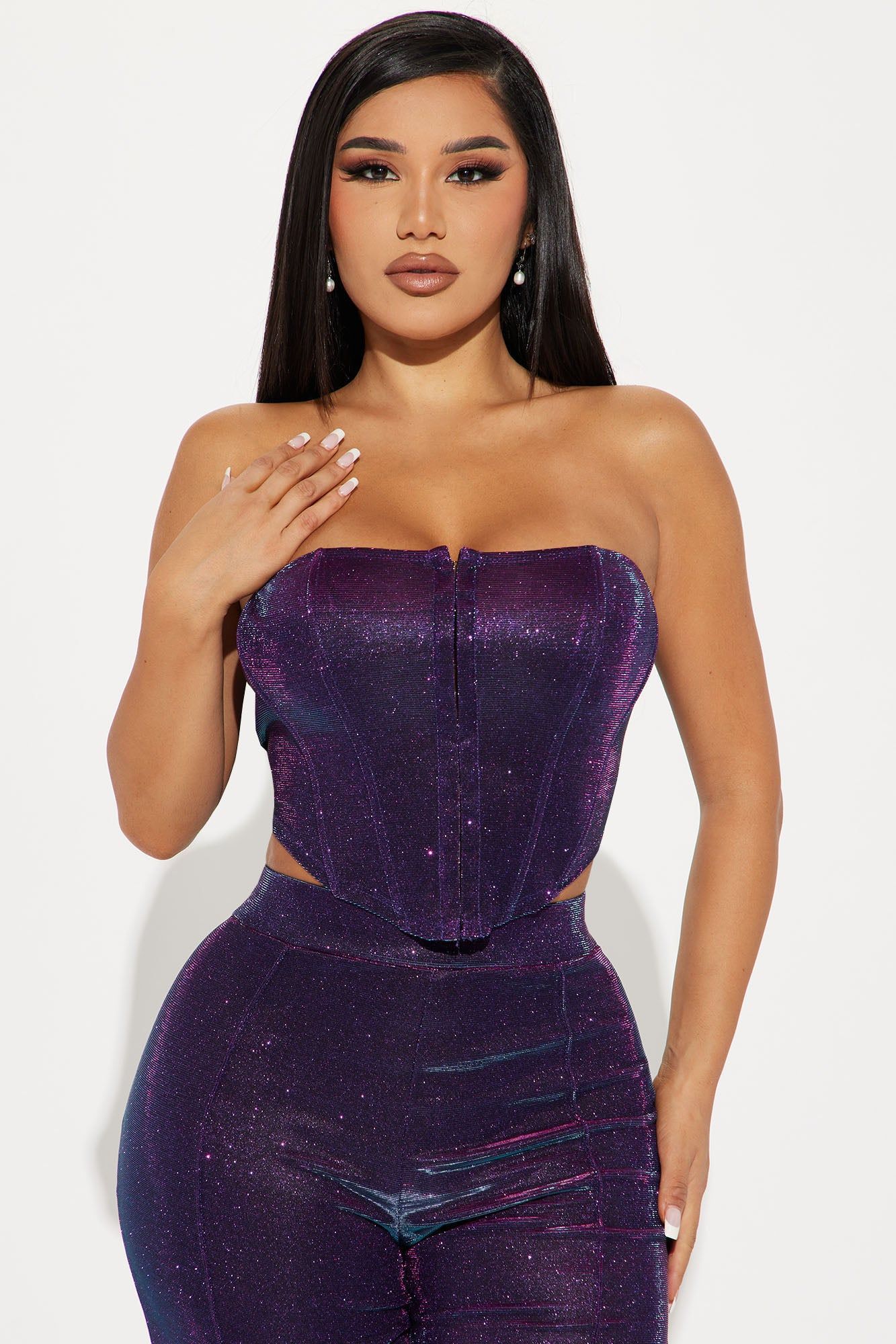 Lori Metallic Pant Set - Fuchsia sold by Fashion Nova product image thumbnail 2