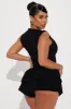 Just A Girl Romper - Black sold by Fashion Nova