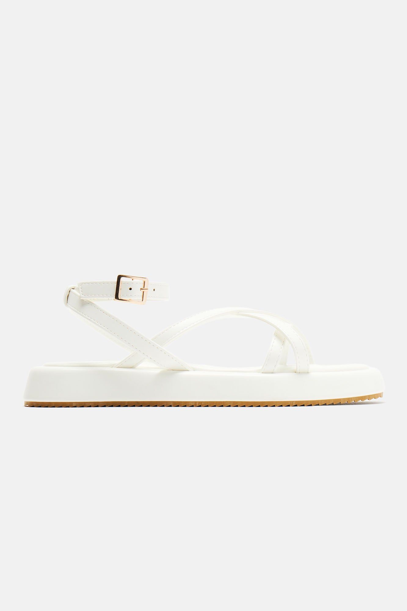 Chill Side Flat Sandals - White sold by Fashion Nova product image thumbnail 4