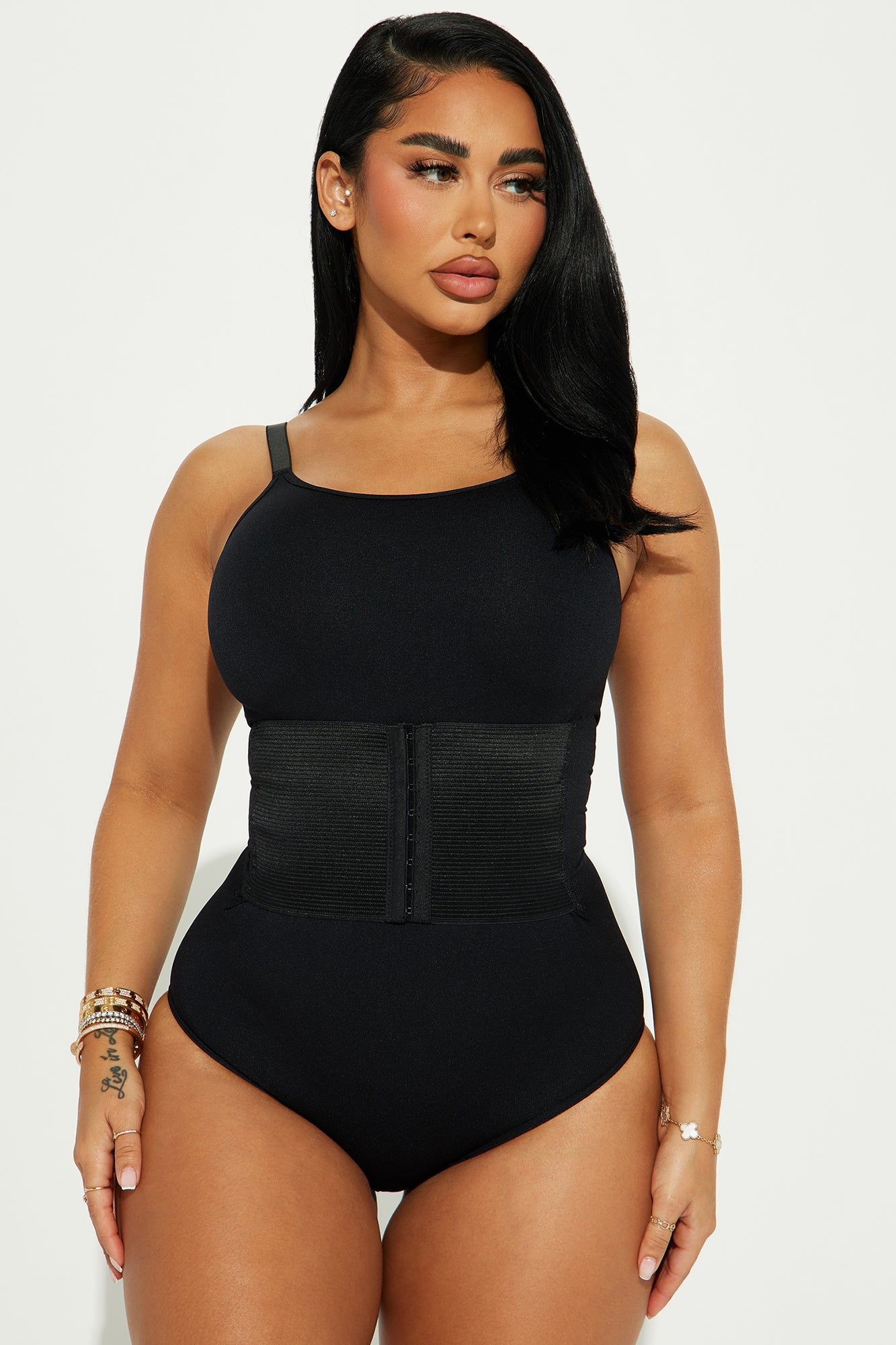 Flaunt It Waist Cinching Shapewear Bodysuit - Black sold by Fashion Nova
